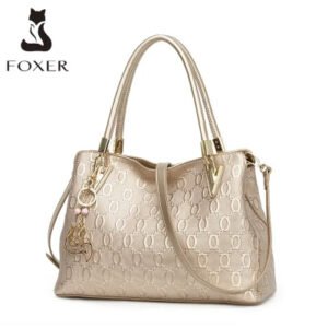 حقيبة كتف نسائية كبيرة من جلد البقر من FOXER